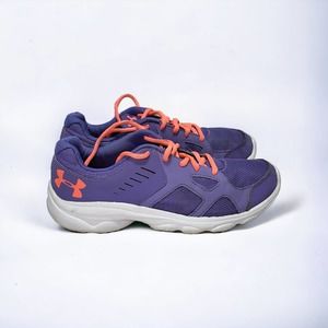 Under Armour Violet Storm Orange Girls Athletic Running Sport Sneaker Shoe Sz 5Y